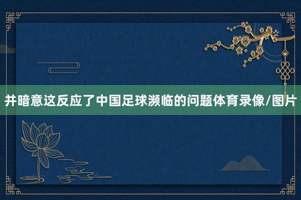 并暗意这反应了中国足球濒临的问题体育录像/图片