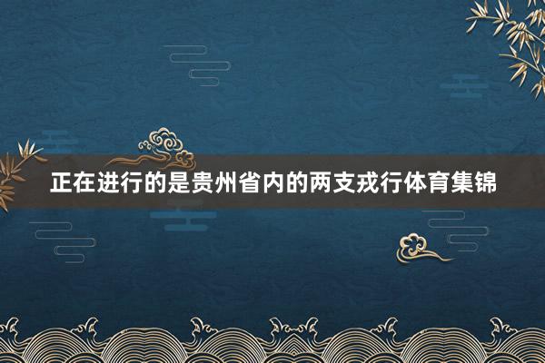 正在进行的是贵州省内的两支戎行体育集锦