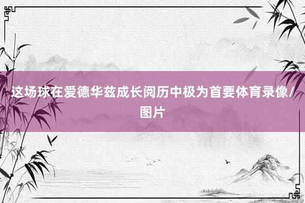 这场球在爱德华兹成长阅历中极为首要体育录像/图片