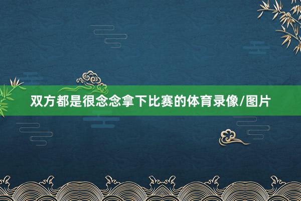 双方都是很念念拿下比赛的体育录像/图片