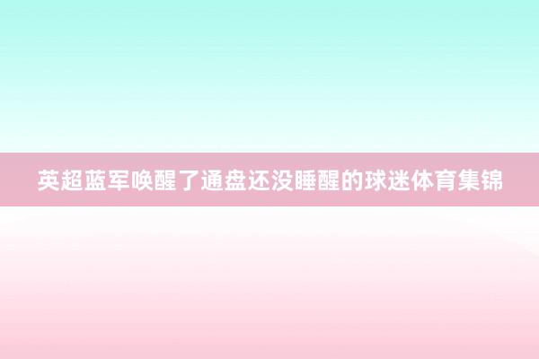英超蓝军唤醒了通盘还没睡醒的球迷体育集锦