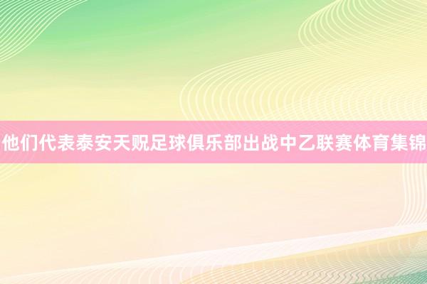 他们代表泰安天贶足球俱乐部出战中乙联赛体育集锦