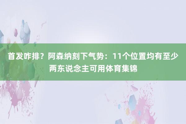 首发咋排？阿森纳刻下气势：11个位置均有至少两东说念主可用体育集锦