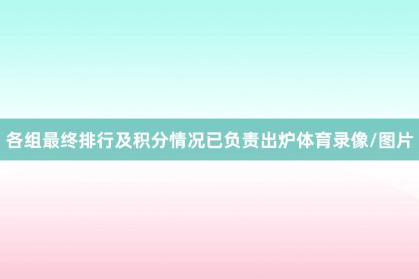 各组最终排行及积分情况已负责出炉体育录像/图片