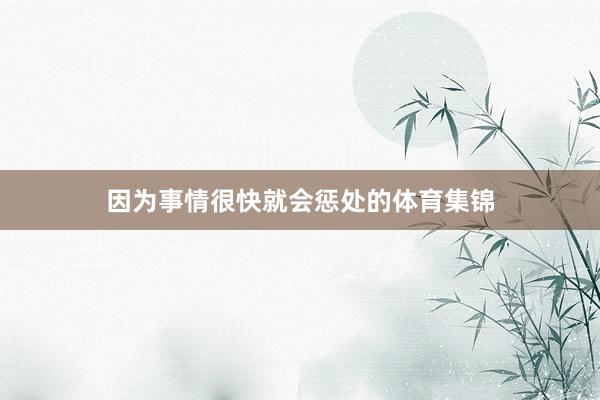 因为事情很快就会惩处的体育集锦
