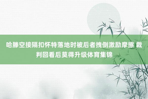 哈滕空接隔扣怀特落地时被后者拽倒激励摩擦 裁判回看后莫得升级体育集锦