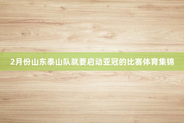 2月份山东泰山队就要启动亚冠的比赛体育集锦