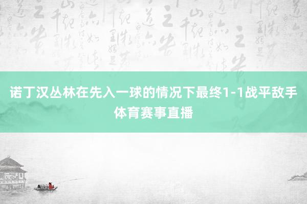 诺丁汉丛林在先入一球的情况下最终1-1战平敌手体育赛事直播