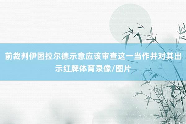 前裁判伊图拉尔德示意应该审查这一当作并对其出示红牌体育录像/图片