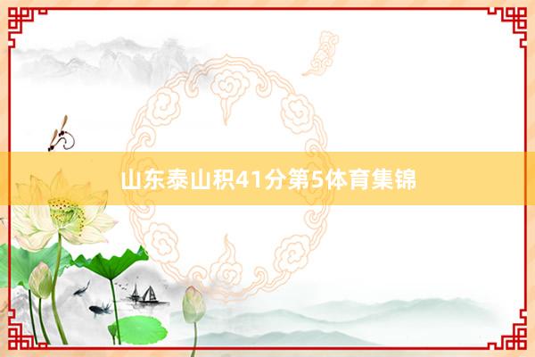山东泰山积41分第5体育集锦